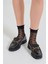 Kadın Kurdele Desenli İnce Soket Çorap Siyah 4