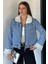 Kadın Içi Peluş Jean Kot Ceket P-00018967 2