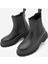 Kadın Lastikli Fermuar Aksesuarlı Tırtıklı Kalın Taban Günlük Bot Rupit Siyah 1