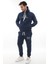 Mavi Şık Içi Polarlı Erkek Eşofman Takımı Paça Lastikli Cepli Kapüşonlu Nakış Detaylı Compact Takım 4
