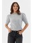 Kısa Balon Kol Triko Bluz Grı 1