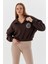 Polo Yaka Şardonlu Sweatshirt Kahve 2