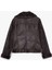 Cepli Fermuarlı Uzun Kollu Peluş Yaka Süet Görünümlü Crop Biker Ceket 4
