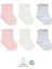 6lı Basic Penye Soket Çorap 10101 Pembe Ekru Gri 1