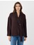 Acı Kahve V Yaka Uzun Kollu Düğme Detaylı Örme Hırka 1
