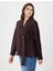 Acı Kahve V Yaka Uzun Kollu Düğme Detaylı Örme Hırka 3
