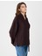 Acı Kahve V Yaka Uzun Kollu Düğme Detaylı Örme Hırka 4