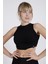 Sıfır Kollu Büstiyer Kısa Penye Crop T-Shirt 3