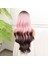 Siyah Pembe Ombre Fiber Sentetik Tül Peruk 5