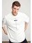 Unisex Baskılı Oversize T-Shirt - Beyaz 2