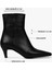 Kadın Noria Siyah Cilt Kısa Topuklu Bot 2