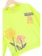 Kız Çocuk Sweatshirt Fosforlu Yeşil Uzun Kollu Yazı ve Çiçek Desenli Çocuk Sweat 3