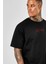 Unisex Baskılı Oversize T-Shirt - Siyah 3