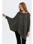 Salaş Asimetrik Uzun Bohem Tarz Triko Bluz Haki 3