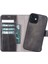 Apple iPhone 12 Pro Uyumlu Deri Cüzdanlı Kılıf VS4EF Gri 1