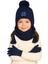 Unisex 4-8 Yaş Çocuk Ponponlu Bere Atkı Eldiven 3'lütakım 1