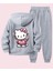 Punıx Kıds Hello Kıtty Baskılı Yüksek Kalite Kışlık 3 Iplik Kalın Kız Çocuk Eşofman Takımı 1