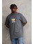 Unisex Baskılı Oversize T-Shirt - Füme 6