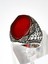 Özel Tasarım Kırmızı Akik Taşlı 925 Ayar Gümüş Erkek Yüzük 8