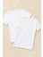 Erkek %100 Pamuklu V Yaka Kısa Kollu 2 Adet Beyaz T-Shirt LL.IL10.KE12.001 1
