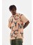 Unisex Baskılı Oversize T-Shirt - Bej 7
