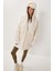 Kapüşonlu Oversize Şişme Mont LNT0014 Krem 3