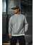 Kışlık Bisiklet Yaka Üç Iplik Basic Sweatshirt - Gri 3