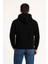 Erkek Üç Iplik Kapüşonlu Kanguru Cepli Sweatshirt Hoodie - Siyah 3