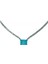 Rodyum Kaplama Turkuaz Parabaı Taşlı Su Yolu Choker Kolye 1