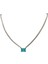 Rodyum Kaplama Turkuaz Parabaı Taşlı Su Yolu Choker Kolye 2