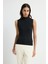 Taşlı Boğazlı Kolsuz Triko Bluz Siyah 11544473001 1