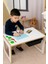 Tek Kişilik Çocuk Oyun, Aktivite ve Etkinlik Masası, Beyaz-Siyah, 18MM 1.sınıf Mdf 4