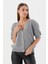 Yıldız Düğmeli Kısa Kol Hırka Grı 1