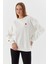Kalp Işleme Detaylı Sweatshirt Ekru 1