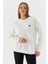 Kalp Işleme Detaylı Sweatshirt Ekru 4