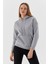 Önü Cepli Kapüşonlu Sweatshirt Kar Melanj 3