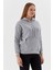 Önü Cepli Kapüşonlu Sweatshirt Kar Melanj 4