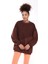 Kadın Bisiklet Yaka Garnili Sırt Detaylı Oversize Sweatshirt 2