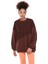 Kadın Bisiklet Yaka Garnili Sırt Detaylı Oversize Sweatshirt 3