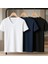 Erkek Giyim 3 Adet Siyah & Lacivert & Beyaz Bambu V Yaka T-Shirt LL.IL16.KE11.001 1