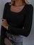 Kadın Uzun Kollu Derin Yuvarlak Yaka Kaşkorse Bluz 1