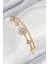 Pirinç Zirkon Taşlı Yonca Model Gold Renk Kadın Bileklik - TJ-BB7885 1