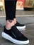 Kalın Yüksek Taban Çapraz Bant Siyah Erkek Ayakkabı Sneaker Spor Ayakkabı 1