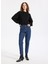 Yüksek Bel Düz Paça Mom Fit Indigo Kadın Denim Pantolon J5WL-PNT7030 1