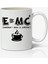 E=mc2 Matematik Einstein Matematik Öğretmeni Kahve Temalı Beyaz Kupa Bardak 1