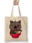 Cute & Funny Anime Kitty Ramen Kawaii Cat Kedi Bez Çanta Uzun Saplı Alışveriş Çantası Plaj Çantası 1