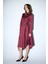 Asimetrik Şal Yaka Elbise Emp.bordo 12446033000 4
