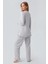 Uzun Kollu Desenli Esnek Pamuklu Hamile Sabahlık Pijama Takım 18300 4
