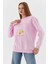 Baskılı Oversize Sweatshirt Pembe 4