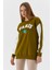 Kolları Şerit Detaylı Oversize Sweatshirt Olıve 2